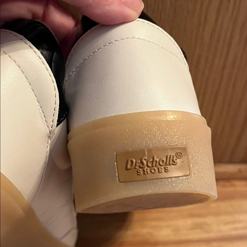 Dr. Scholl’s Size 9 Madison Lace Ivory Vegan Sneakers Leopard Accent Nonskid EUC